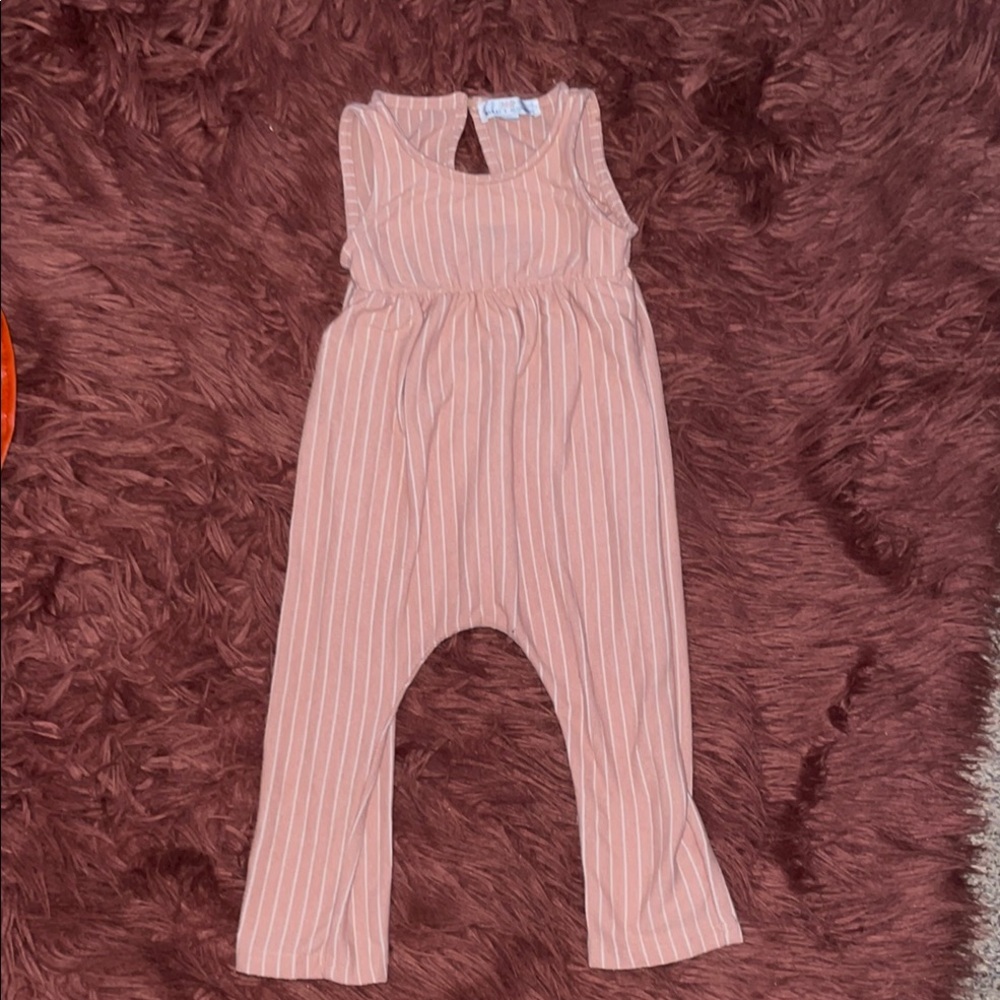 Striped Pink Kids Jumpsuit